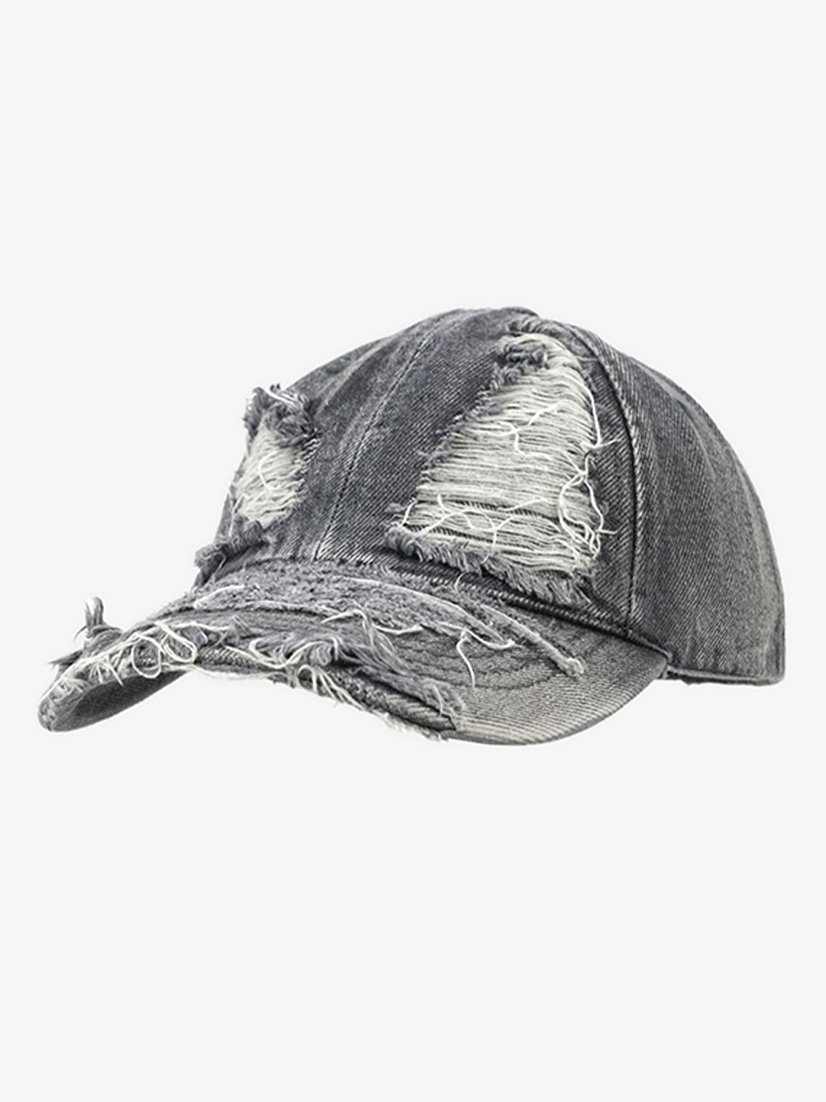 Distressed Denim Baseball Cap for Trendy Looks