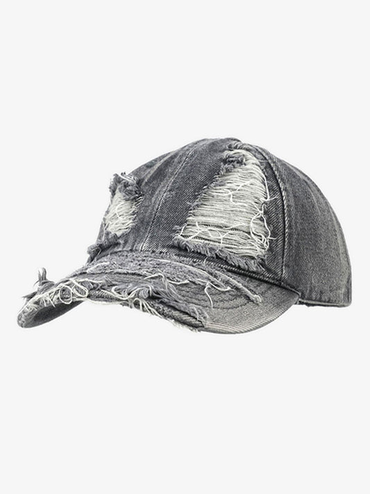 Distressed Denim Baseball Cap for Trendy Looks