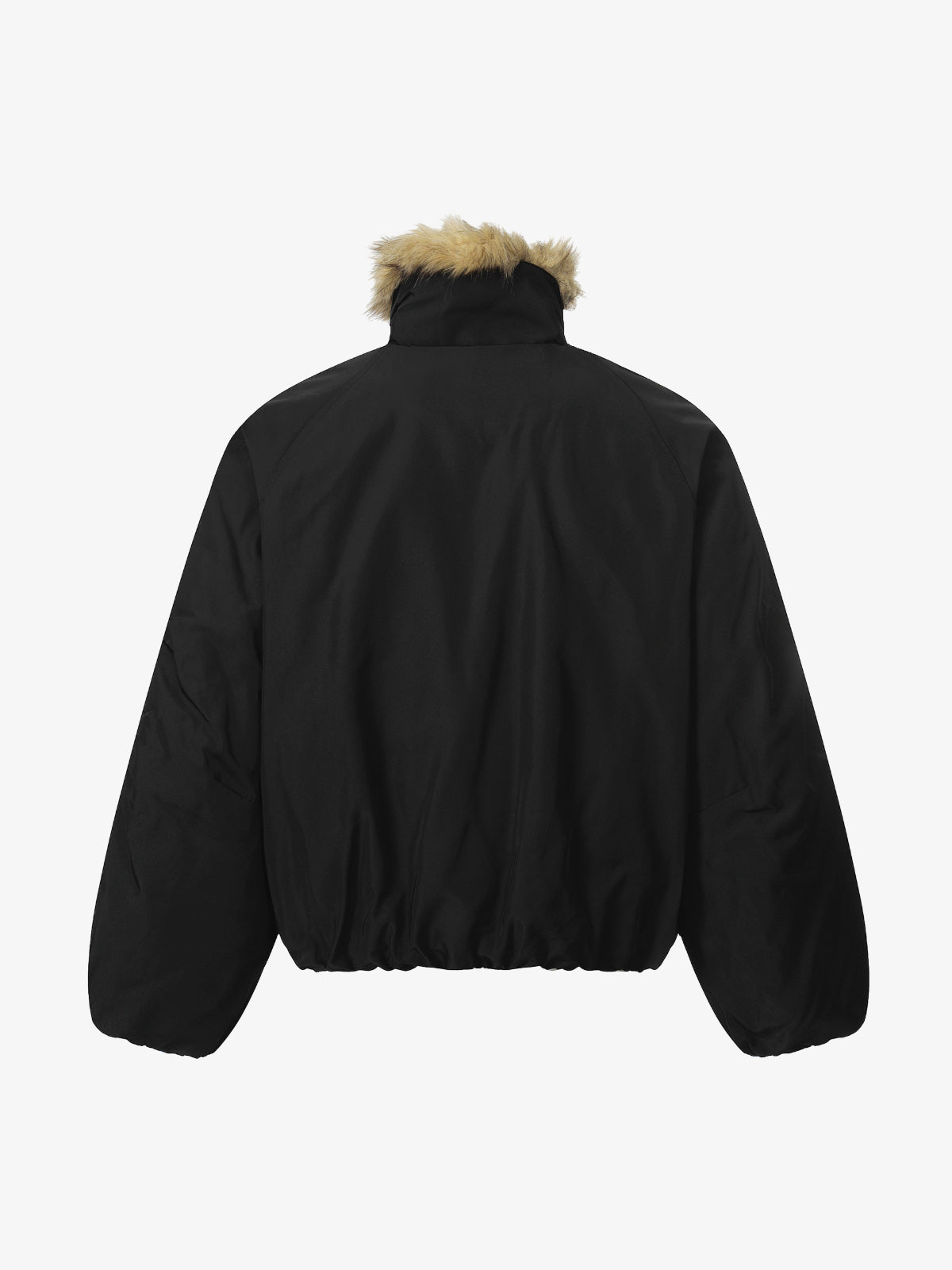 Thesupermade American Street Zipper Design Mountain Carved Fur Collar Quilted Cotton Jacket