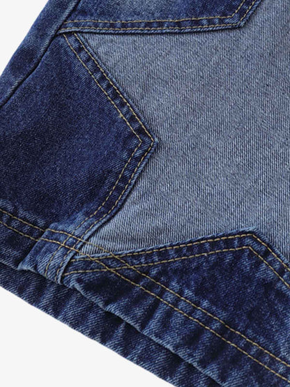 Stylish Star-Patch Denim Shorts for Summer - Perfect for Casual Outings and Festivals