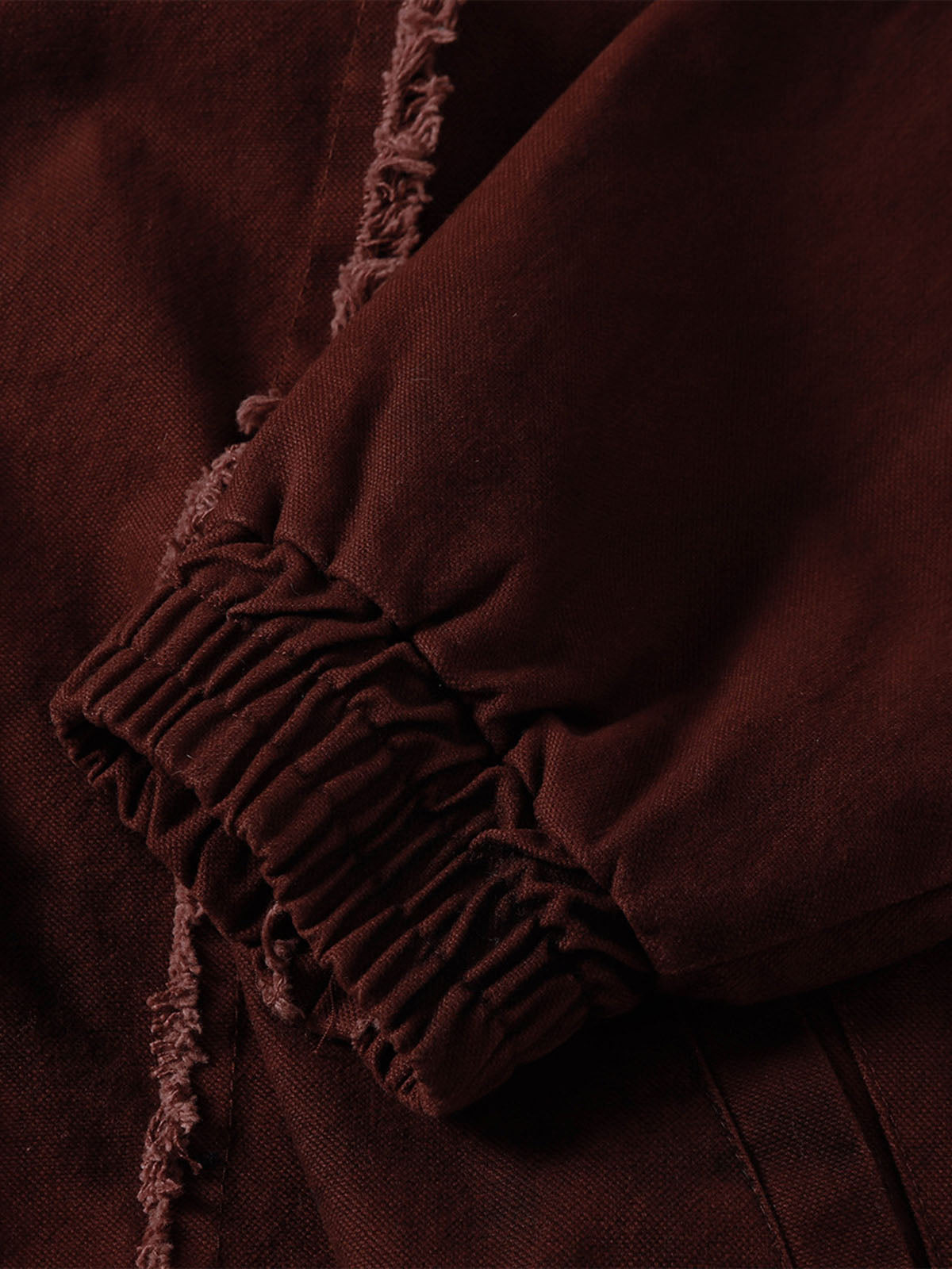 Thesupermade Washed Distressed Fur Hooded Jacket