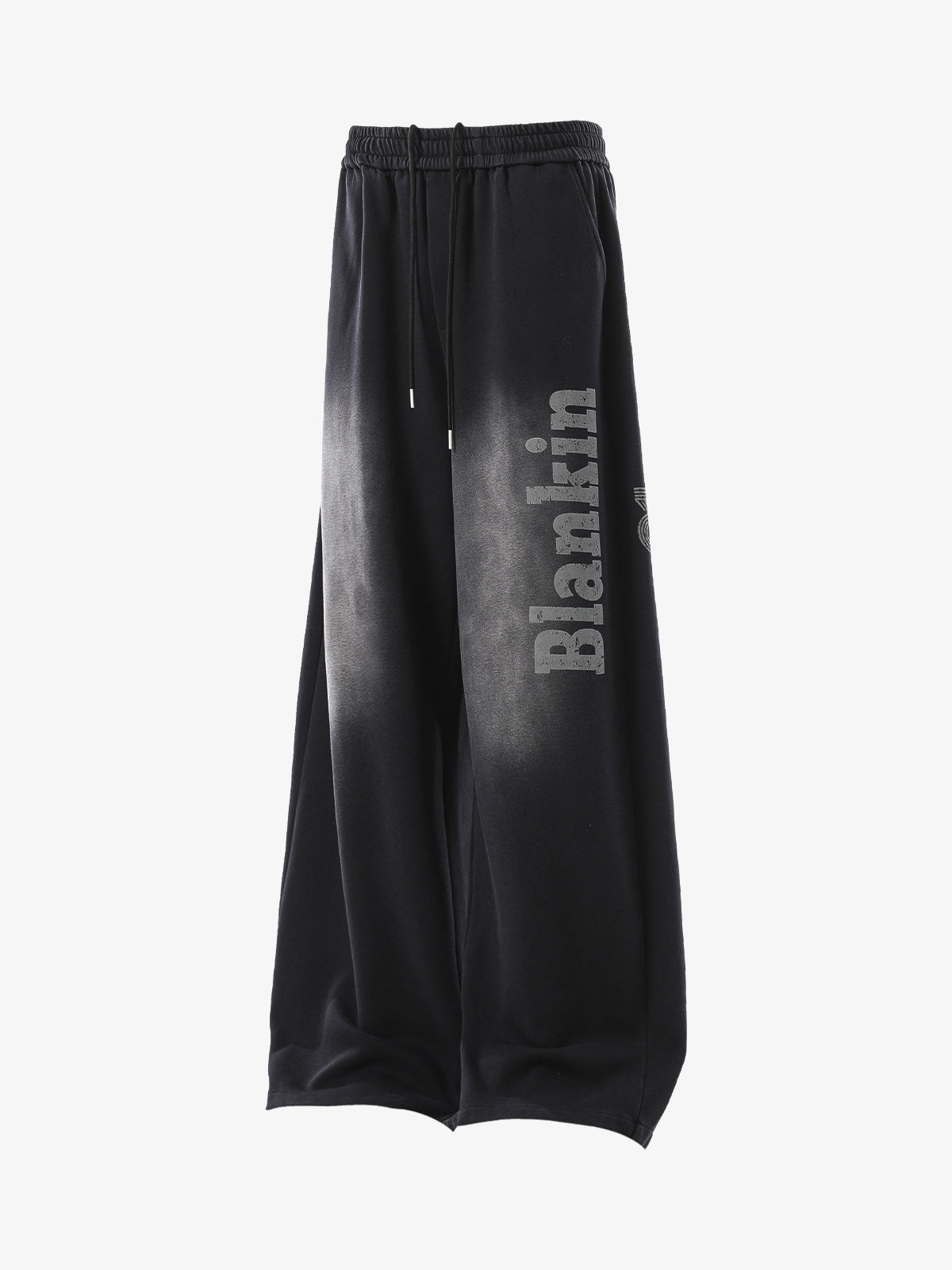 Distressed Gradient Drawstring Wide Leg Pants