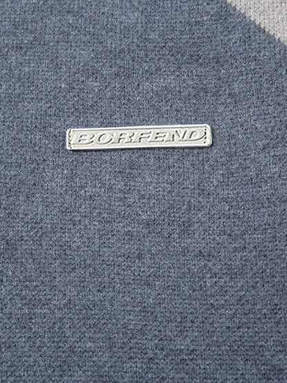 High Street Geometric Deconstruction Splicing Cardigan Sweater