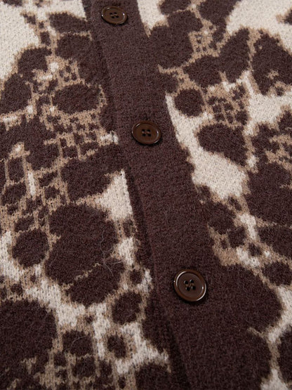 Skull Pattern Knit Sweater for Casual and Fashionable Looks