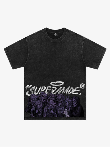 Thesupermade Dark Devil Maniac's Gothic Graffiti T-shirt