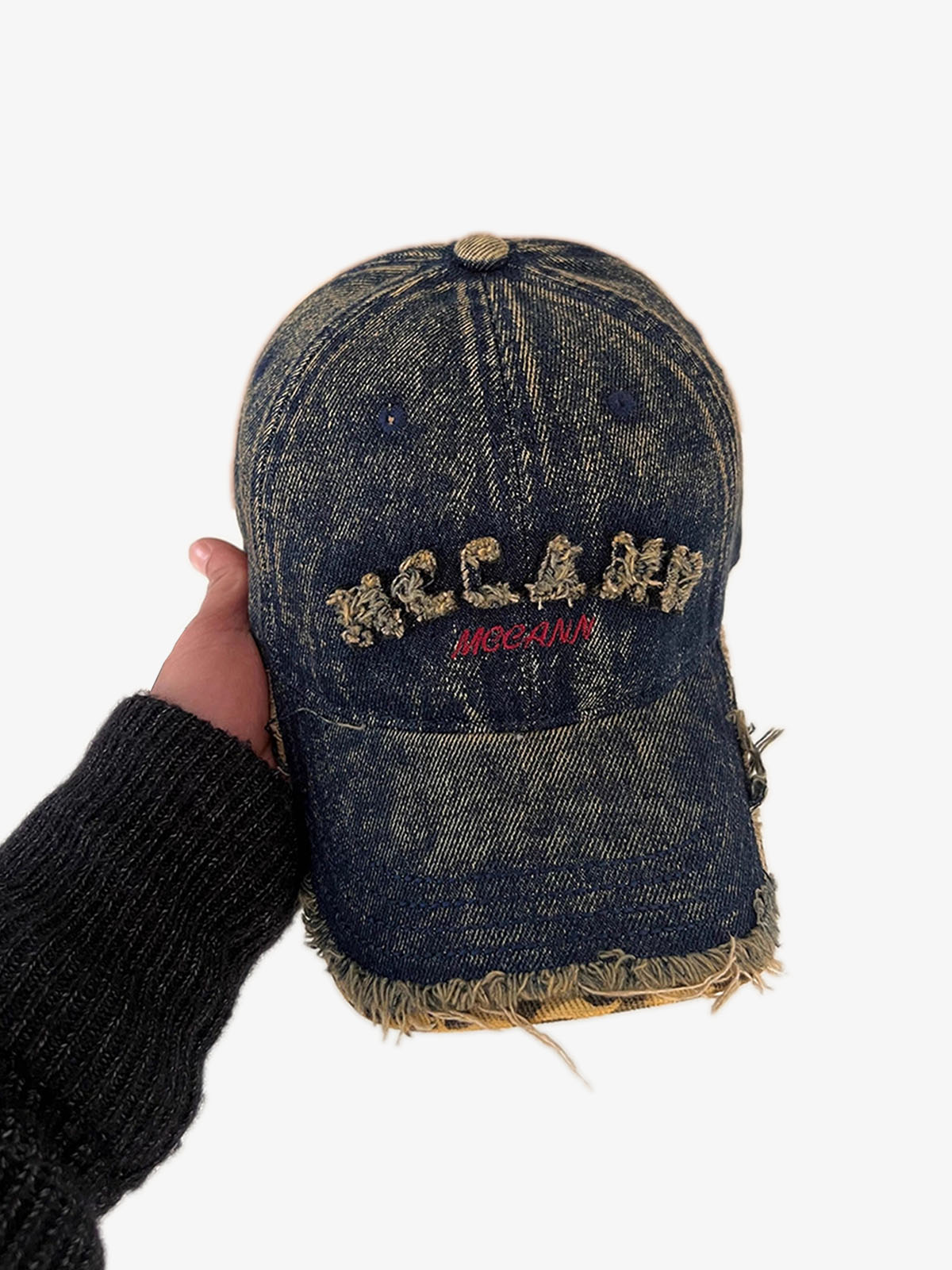 Stylish Denim Baseball Cap with Embroidered Letters for Casual Wear