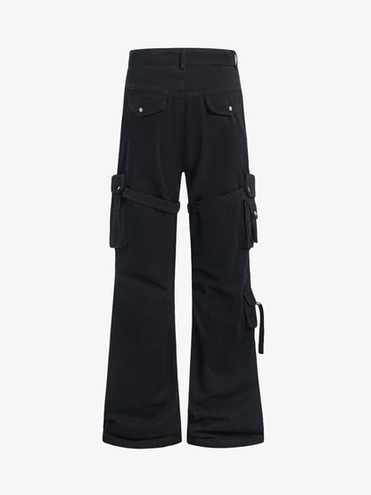 Multi-pocket Cargo Flared Pants