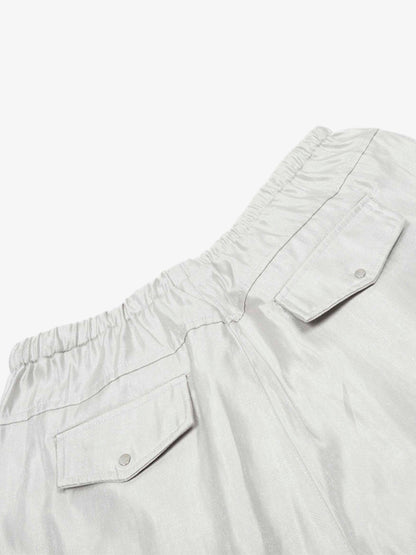 High Street Rivet Pleated Workwear Multi-pocket Casual Pants