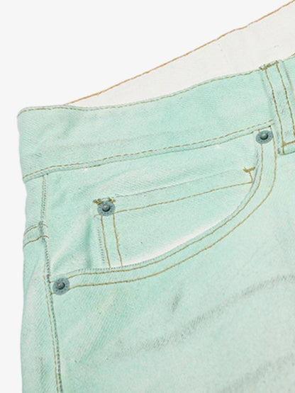 Distressed Handmade Luminous Mud-dyed Paint Jeans
