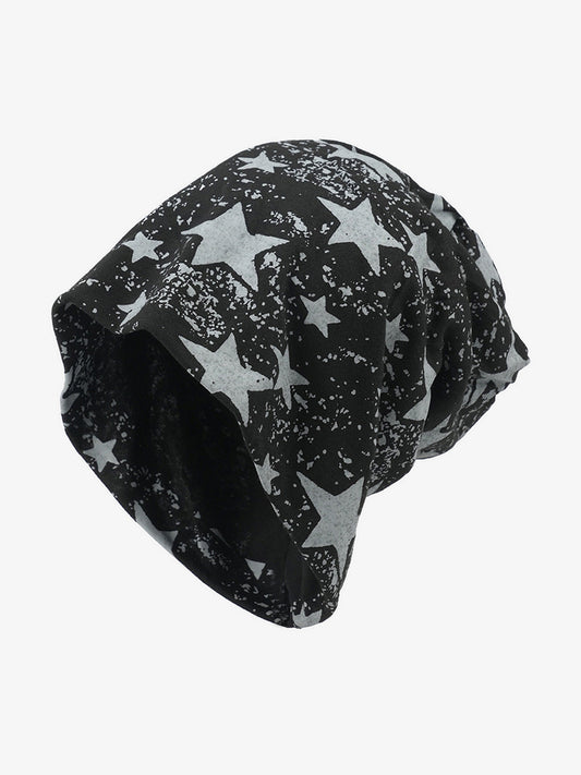 Stylish Star-Print Beanie for All Seasons - Trendy and Versatile Headwear