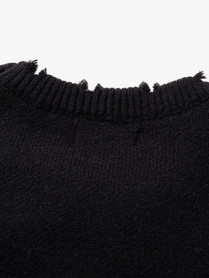 Skull Pattern Knit Sweater - Trendy and Cozy for Casual Wear