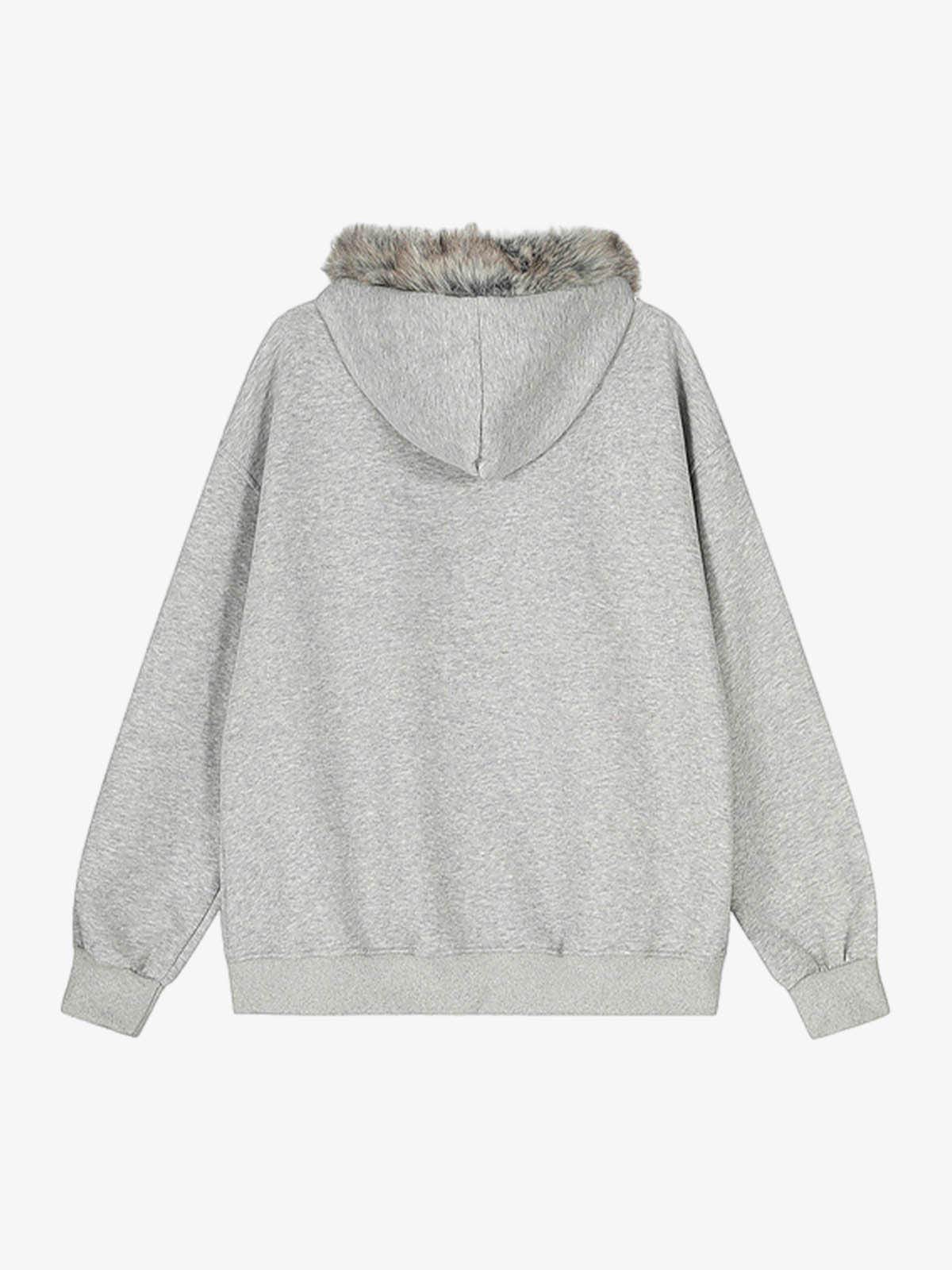 Stylish Graphic Hooded Jacket with Faux Fur Trim - Perfect for Casual and Trendy Looks