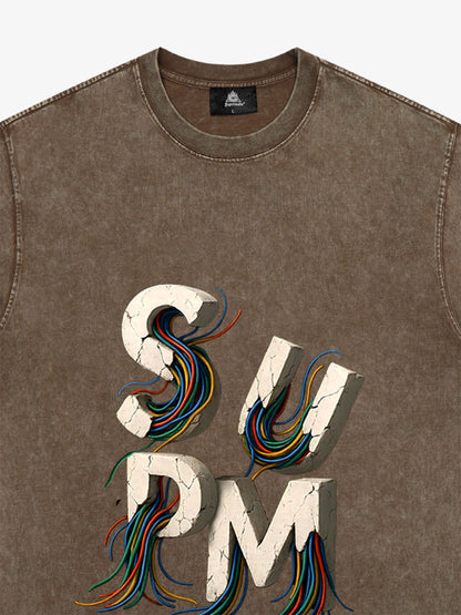 supm cable graphic T-shirt