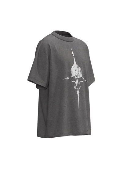 Distressed Skull Cross Graphic T-Shirt