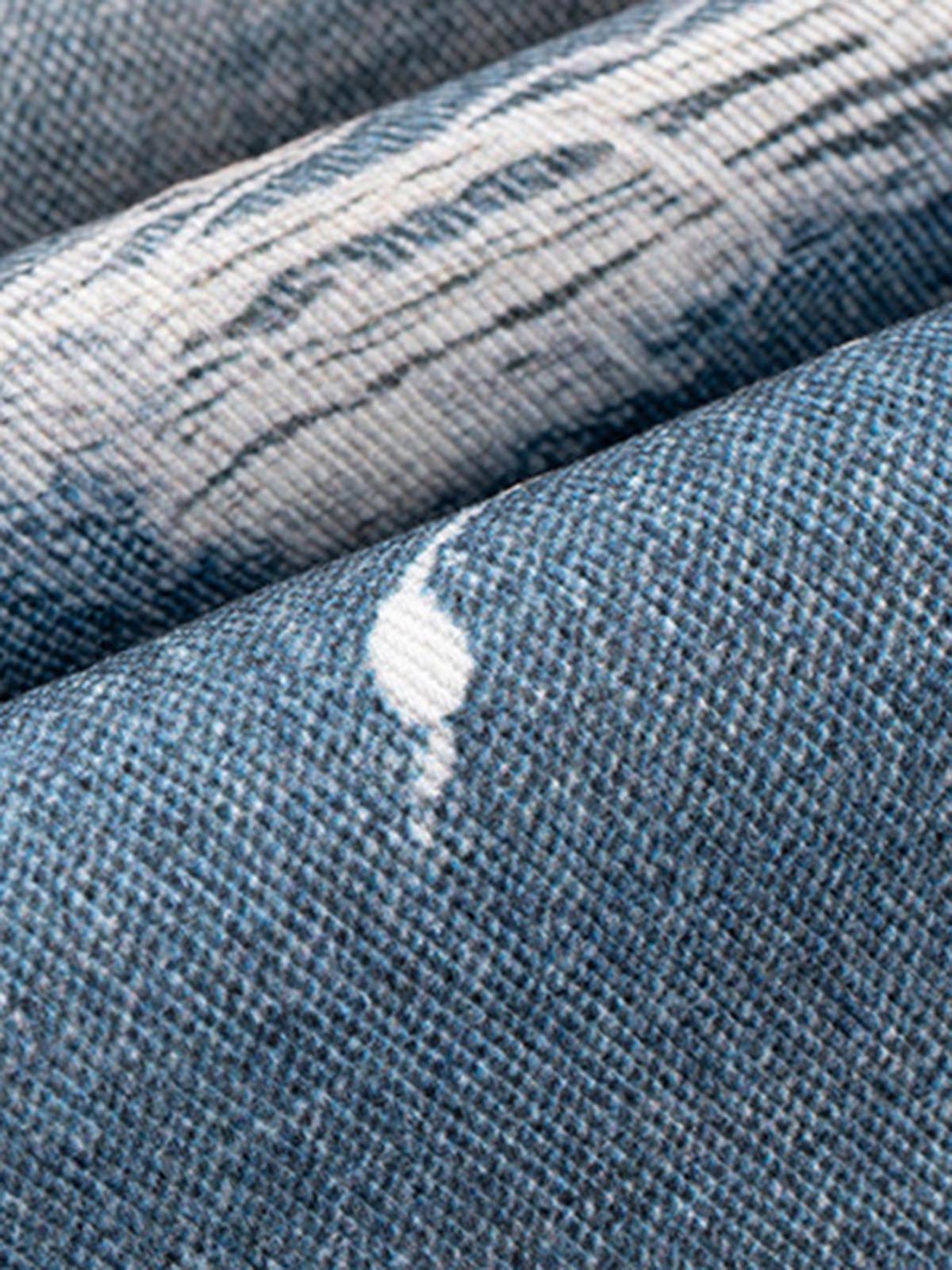 Washed Street Printed Destroyed Jeans