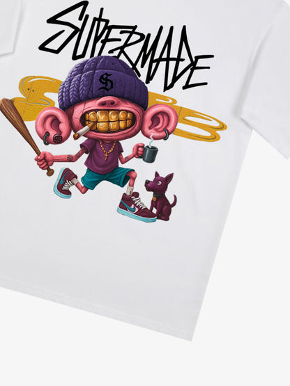 Thesupermade Cartoon Graffiti Trendy Weird Kid T-shirt