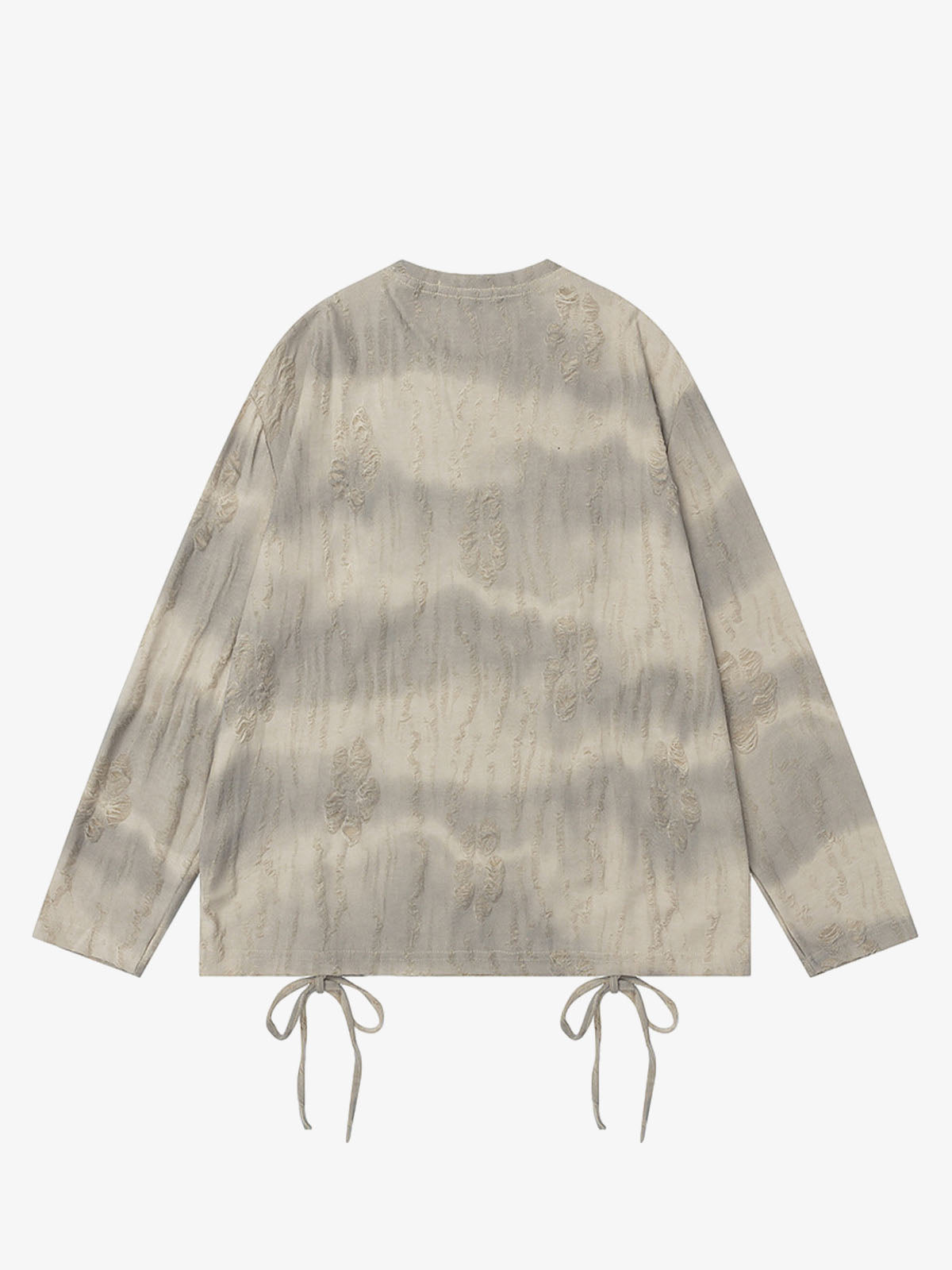 Lazy Drawstring Letter Hole T-shirt