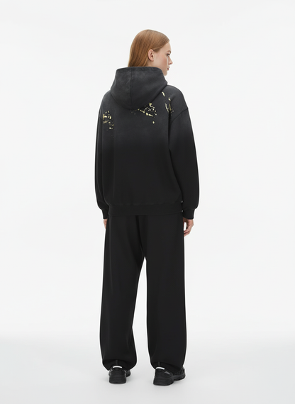 Street Dark Wasteland Distressed Washed Dirty-Dye Hoodie