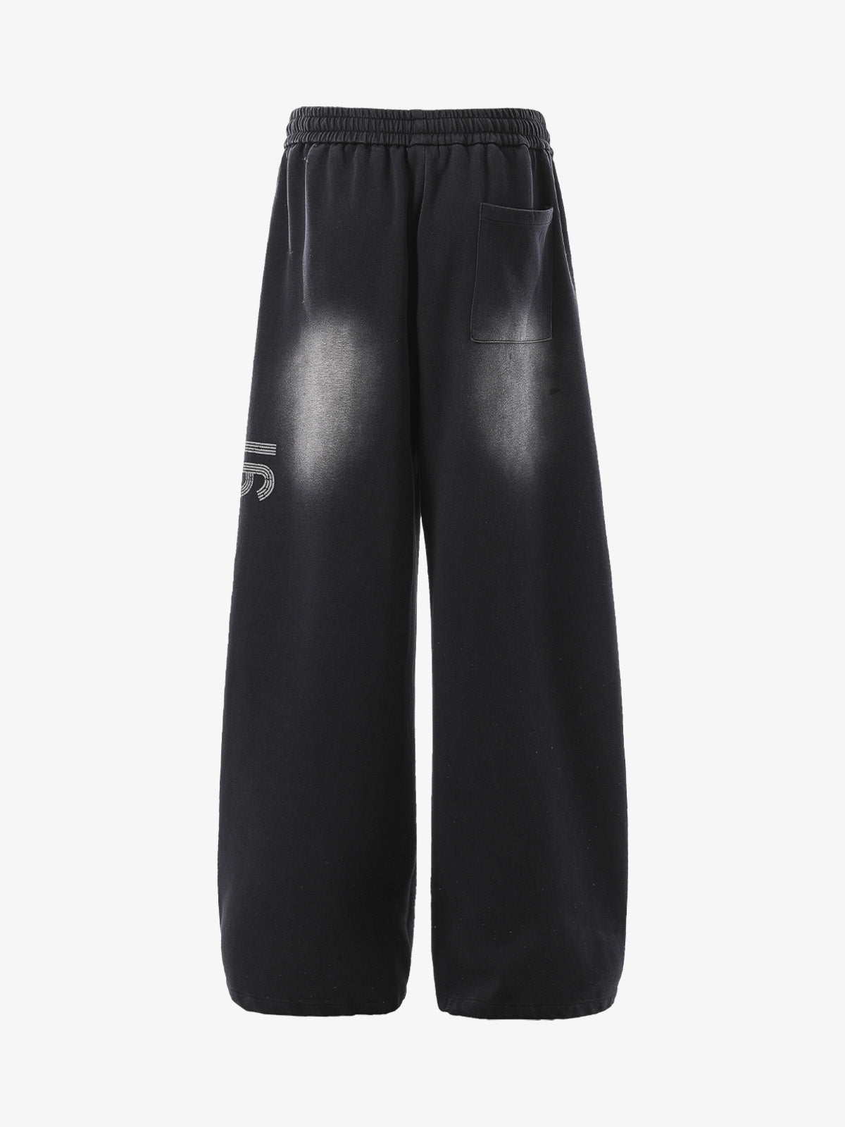 Distressed Gradient Drawstring Wide Leg Pants