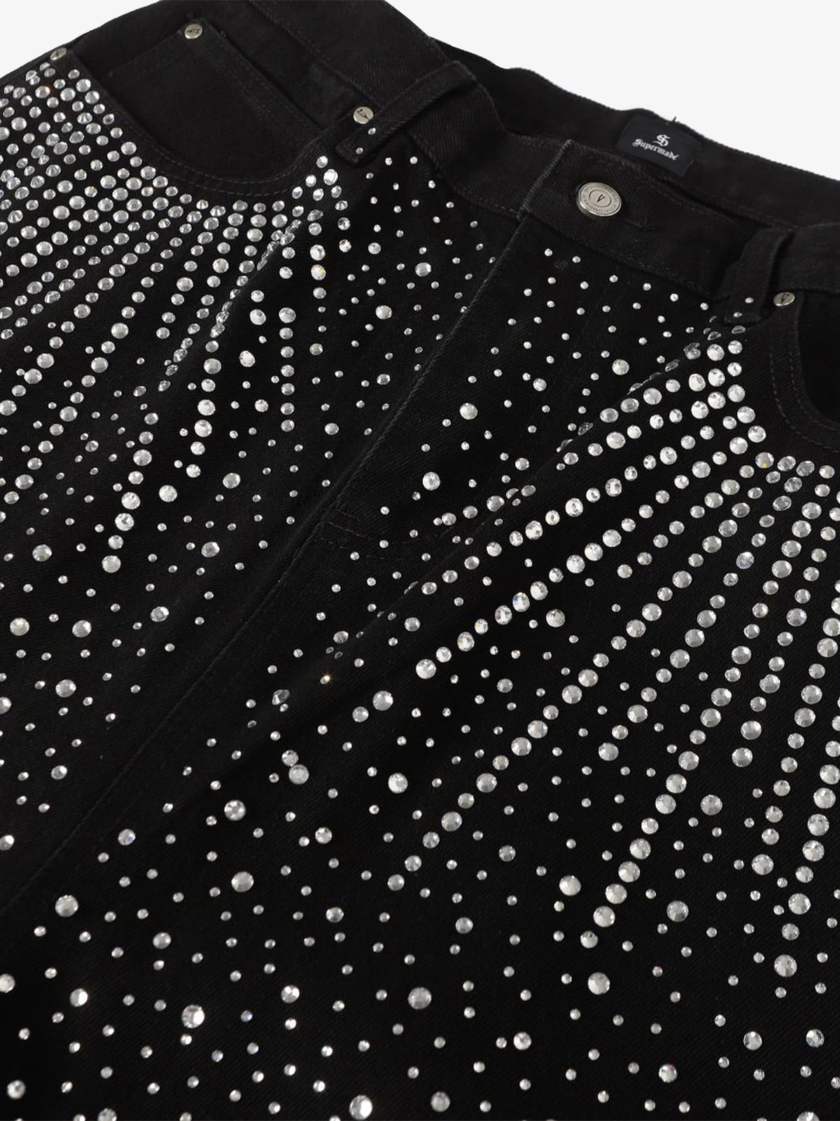 Stylish Wide-Leg Pants with Sparkling Studs for Women