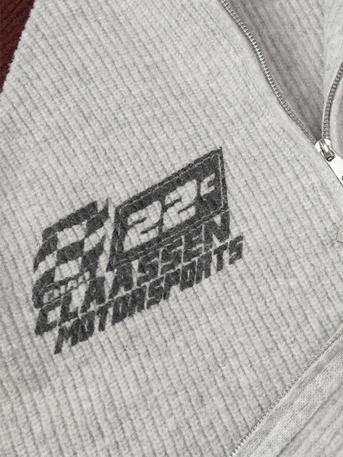 Stylish Contrast Panel Zip-Up Sweater for Casual and Sporty Looks