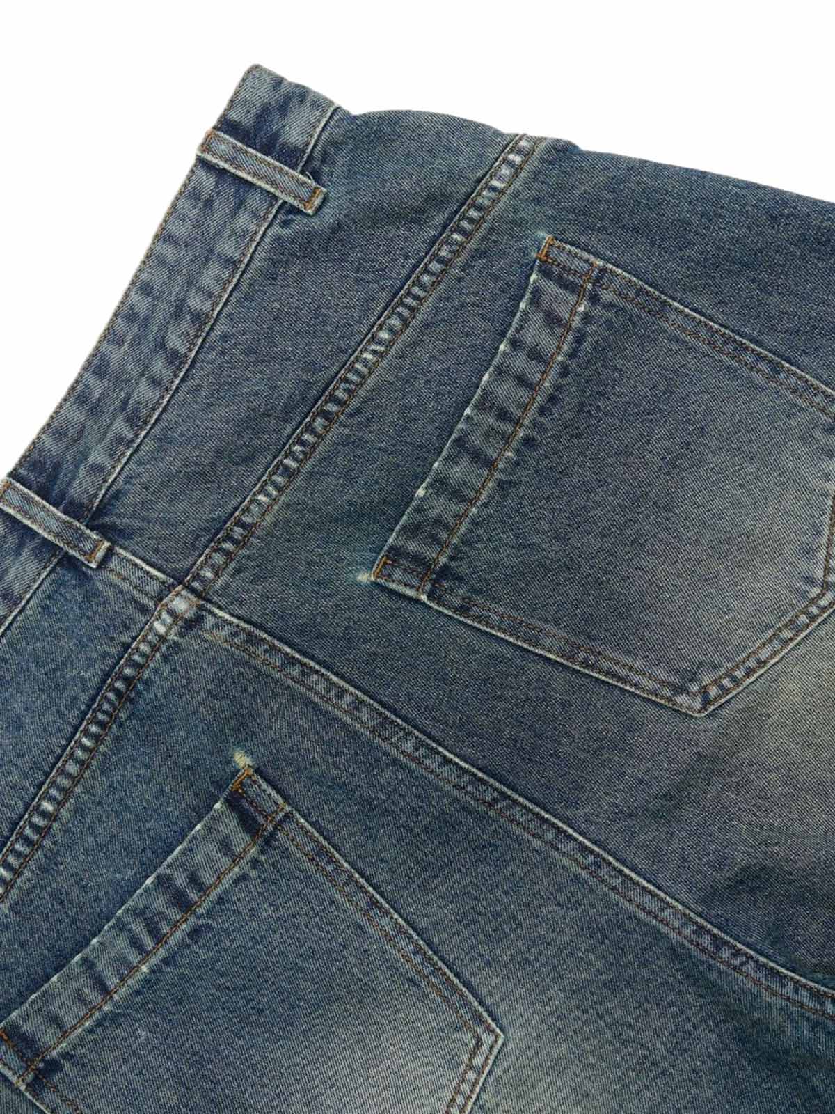 Washed Distressed Barrel Denim Jorts