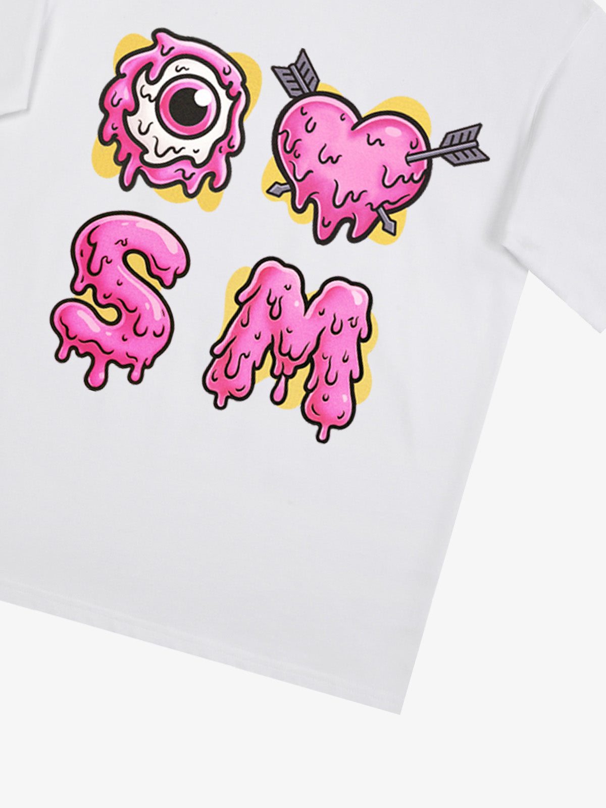 Thesupermade eyeball and love graffiti declaration T-shirt