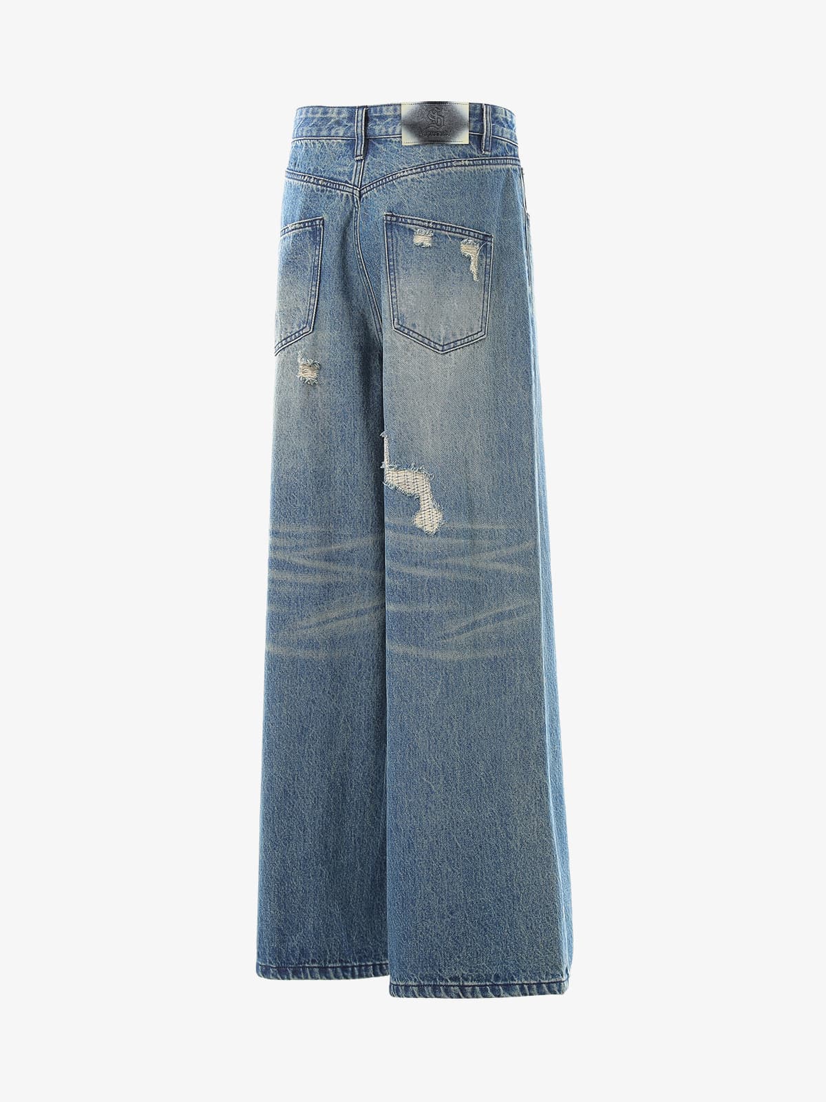 High-Waisted Wide-Leg Cargo Pants with Unique Pocket Design