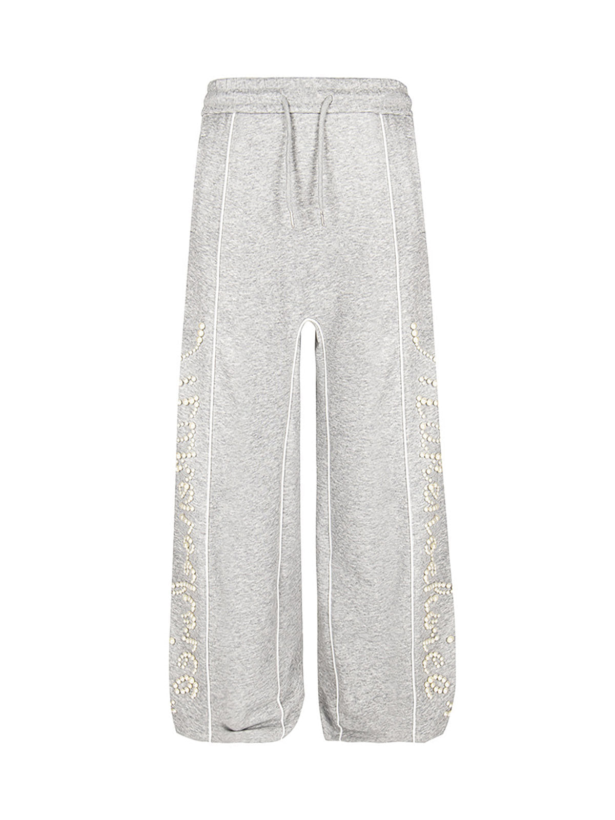 Retro Pearl Design Casual Straight Pants