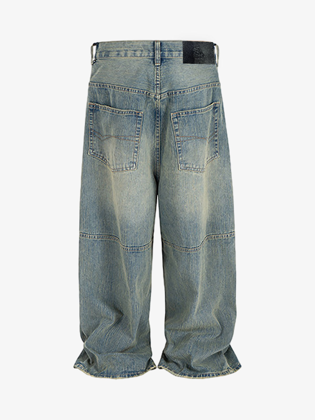 Wide-Leg Denim Trousers with Unique Tie Detail for Fashionable Comfort