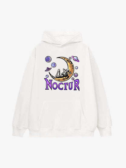 Nocturnal Space Adventure Cotton Hoodie