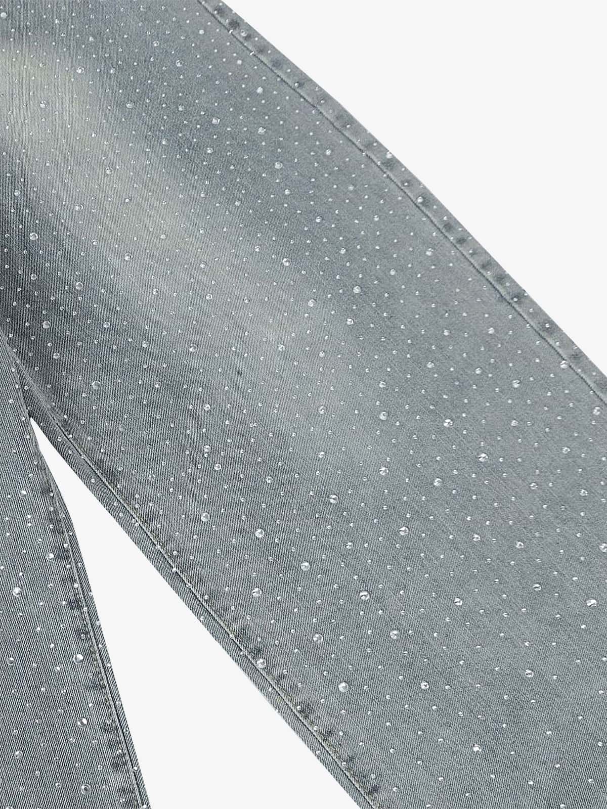 Sparkling Wide-Leg Denim Trousers for Stylish Comfort