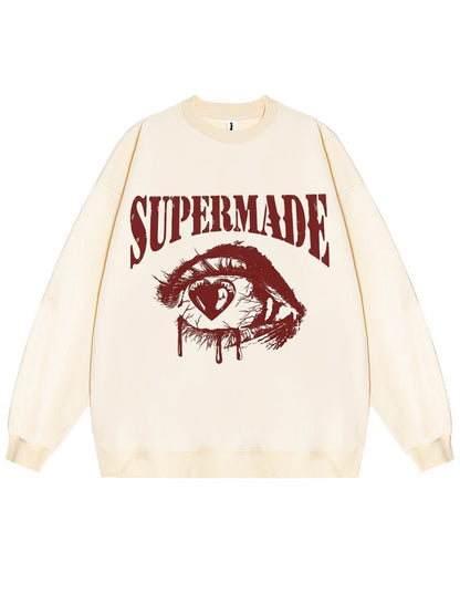 Eye-catching Graphic Crewneck Sweatshirt for Casual Wear