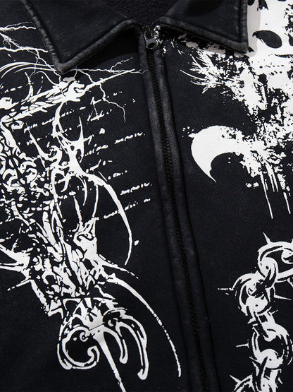 Skull Pattern Knit Sweater for Fall and Winter