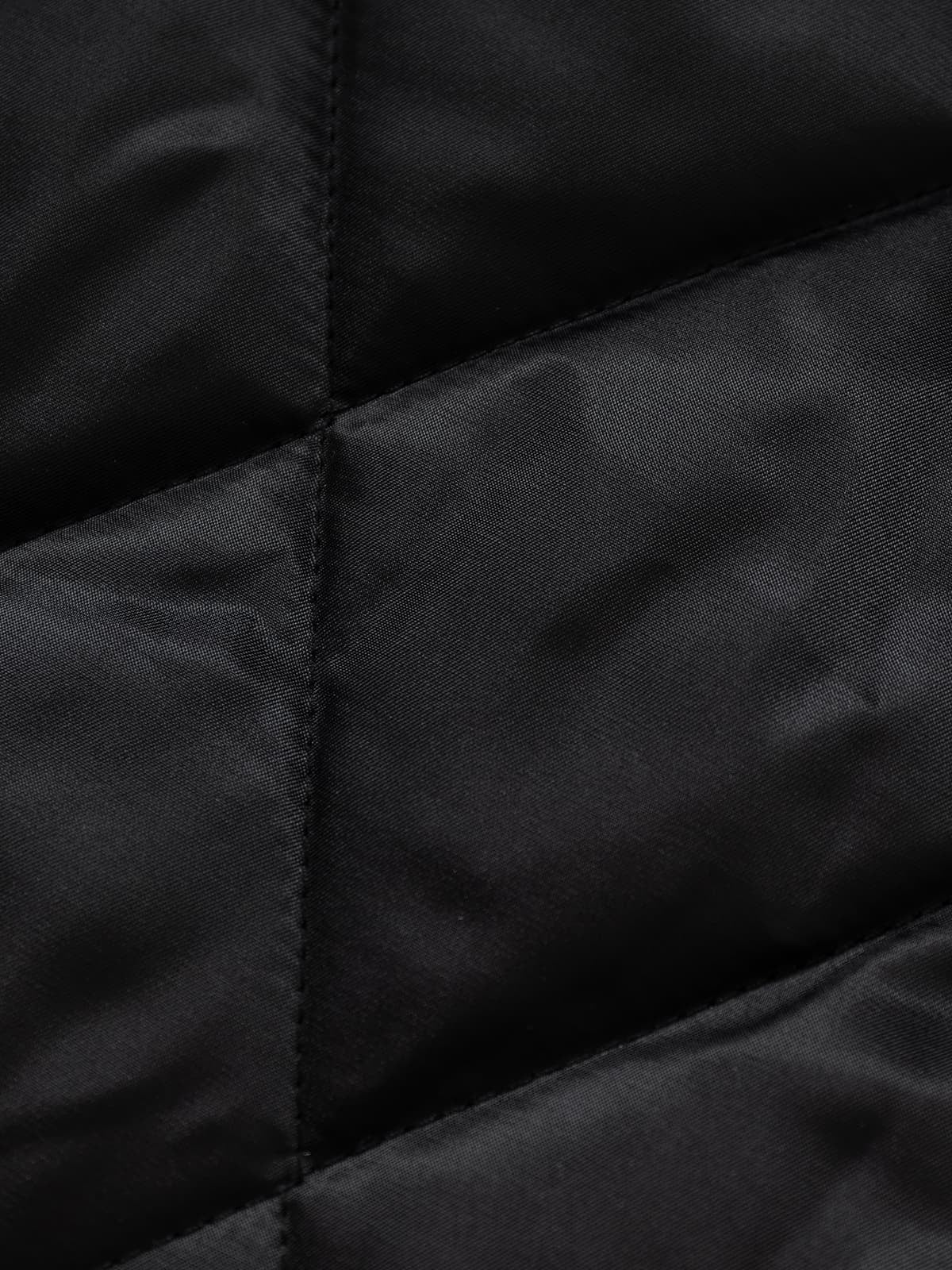 Thesupermade Oblique Zipper Design Lambswool Collar Quilted Jacket