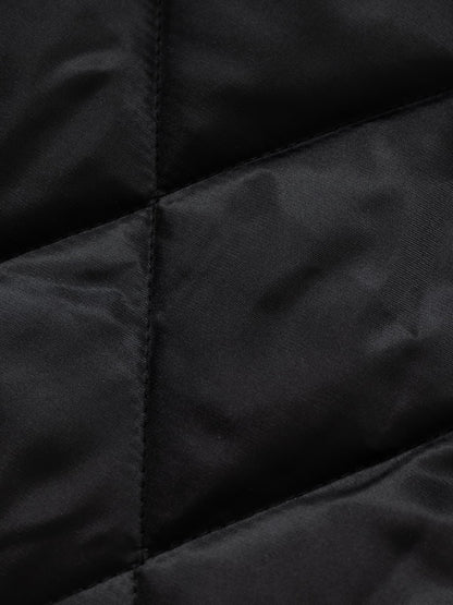 Thesupermade Oblique Zipper Design Lambswool Collar Quilted Jacket