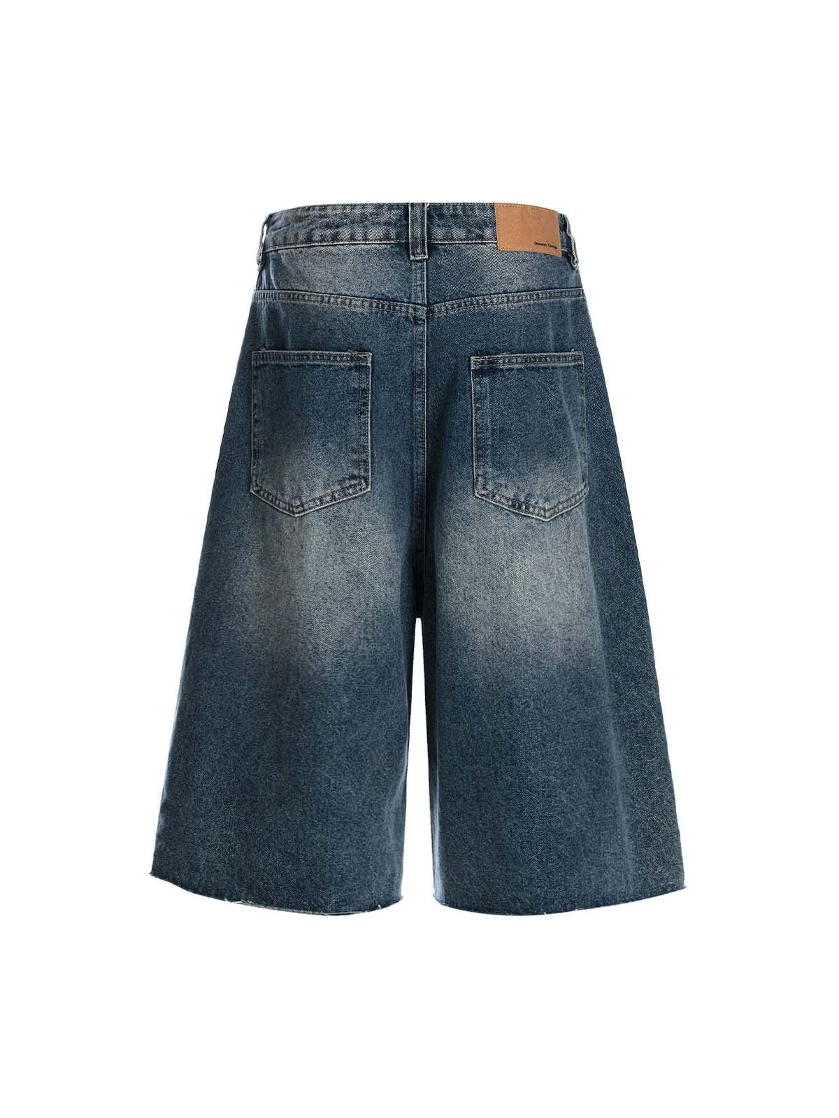 Washed Studded Denim Jorts