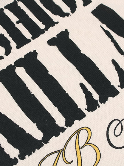 Thesupermade Retro Letter Print Long-sleeved T-shirt