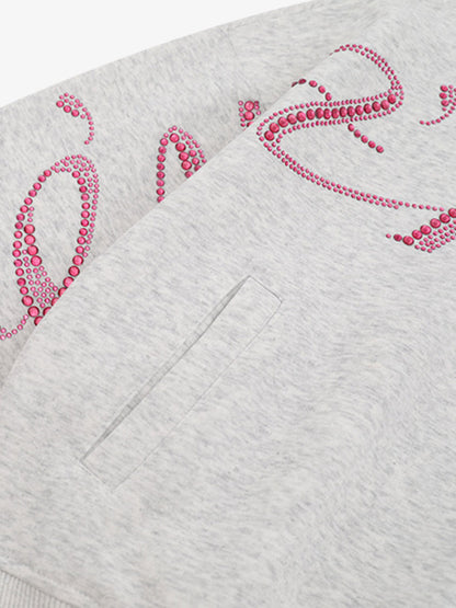 Stylish Hooded Zip-Up Jacket with Sparkling Letter Design for Men and Women