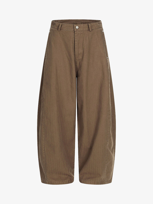 Riveted Pleated Casual Scimitar Pants