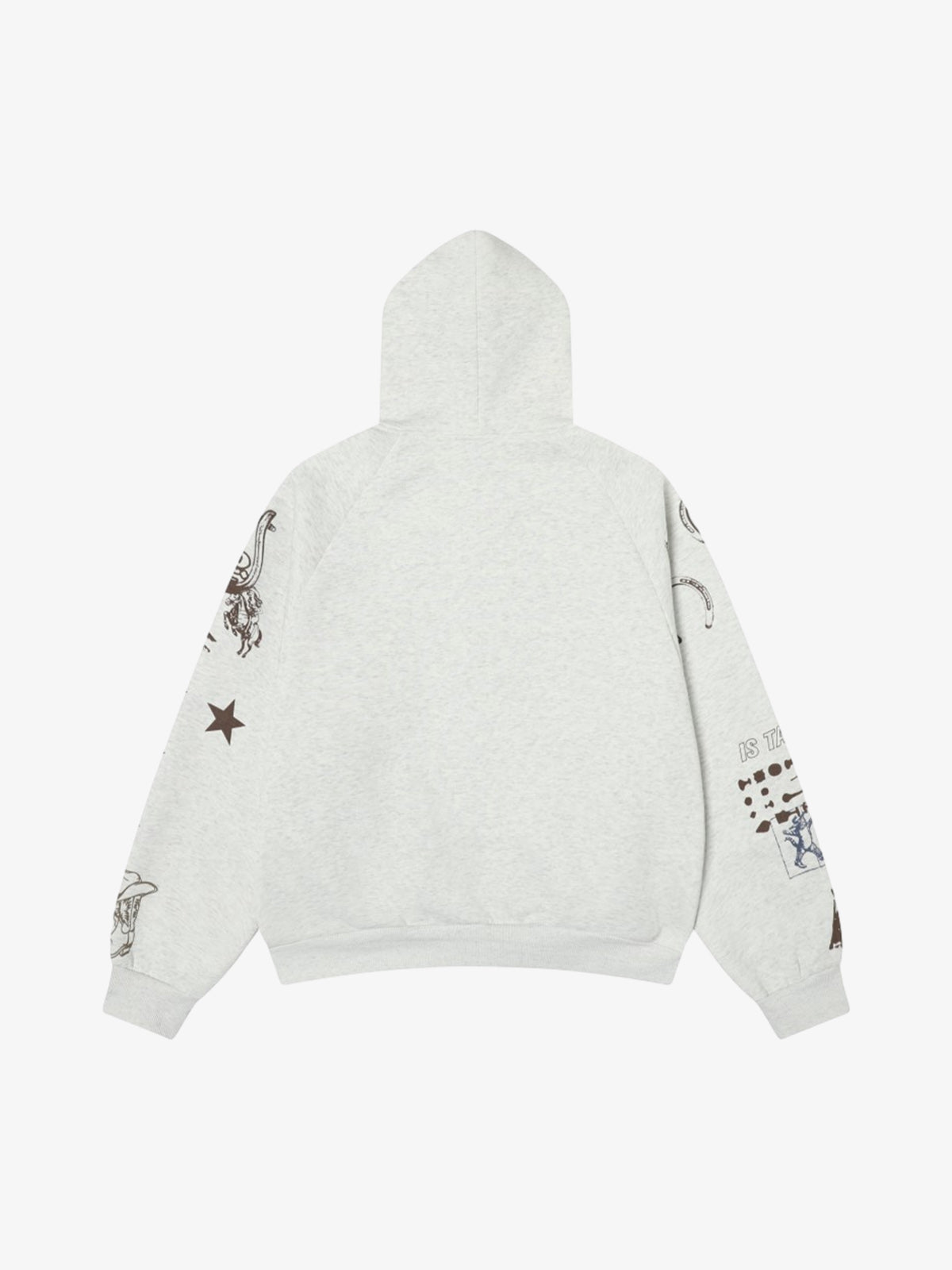Stylish Graphic Hoodie with Unique Artwork and Fleur-de-Lis Design