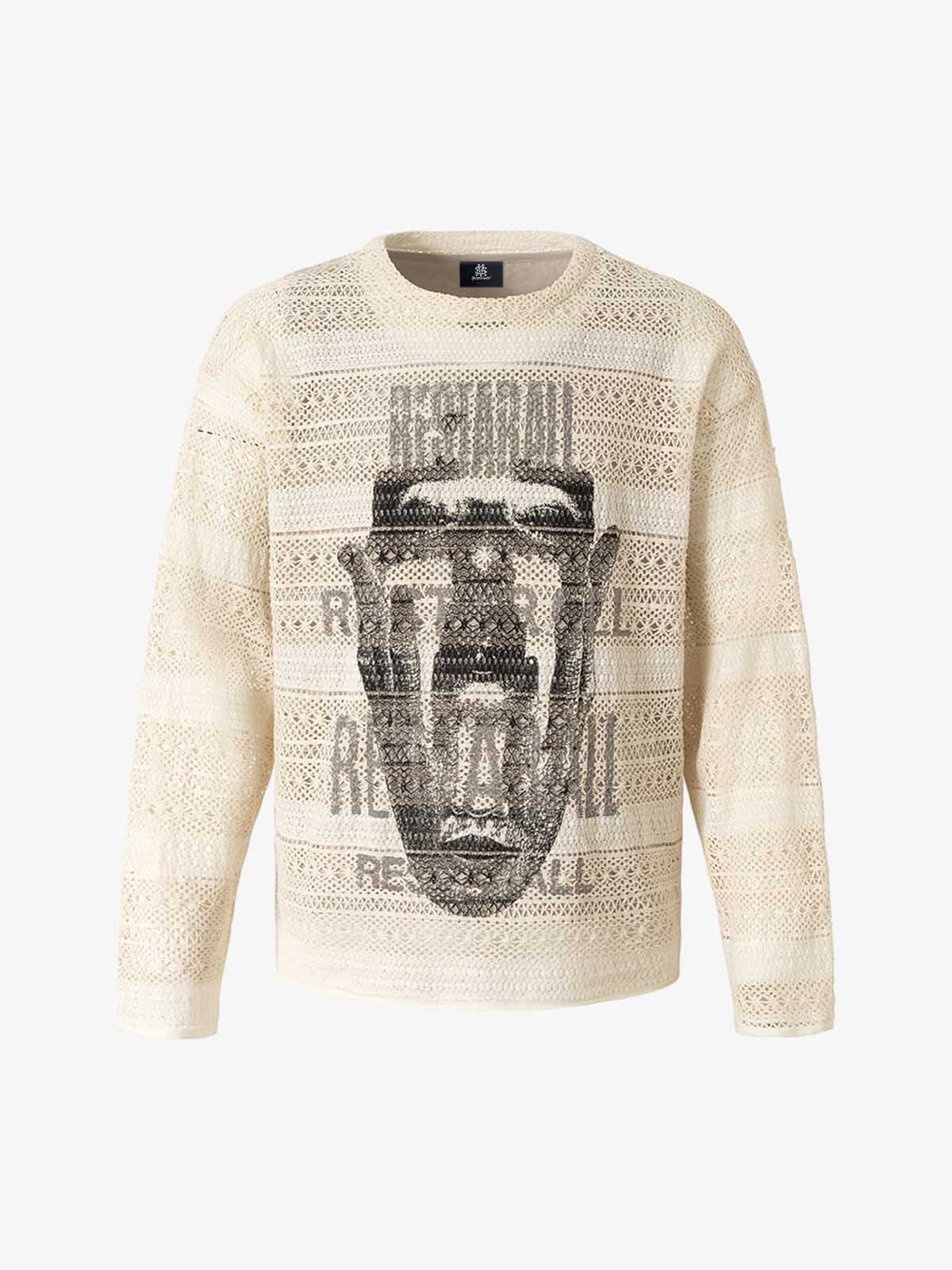 Hollow Portrait Totem Lined Blouse