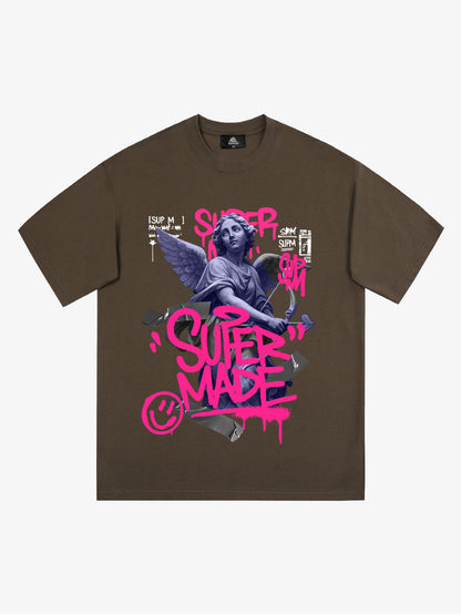 Street Lucky Angel graphic design T-shirt