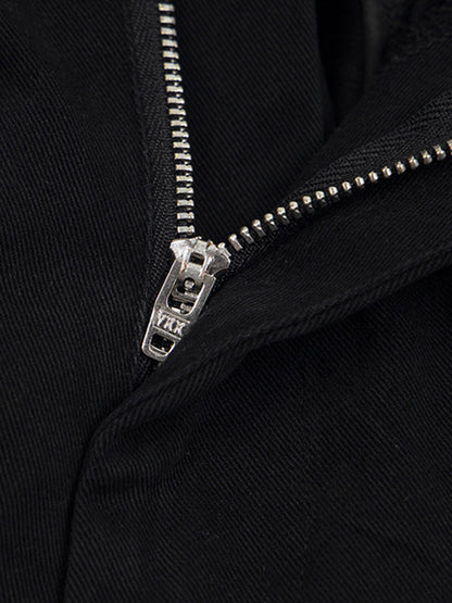 Retro Floral Embroidered Pleated Multi-Pocket Cargo Jorts