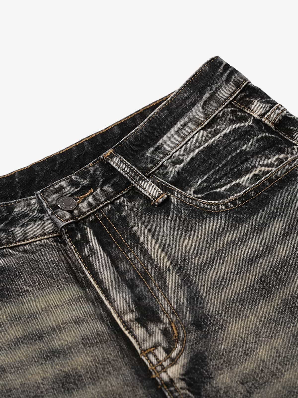 High-Waisted Wide-Leg Cargo Pants with Unique Pocket Design