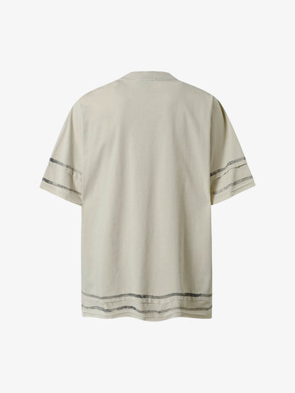 Graffiti Raw Edge Patchwork T-shirt