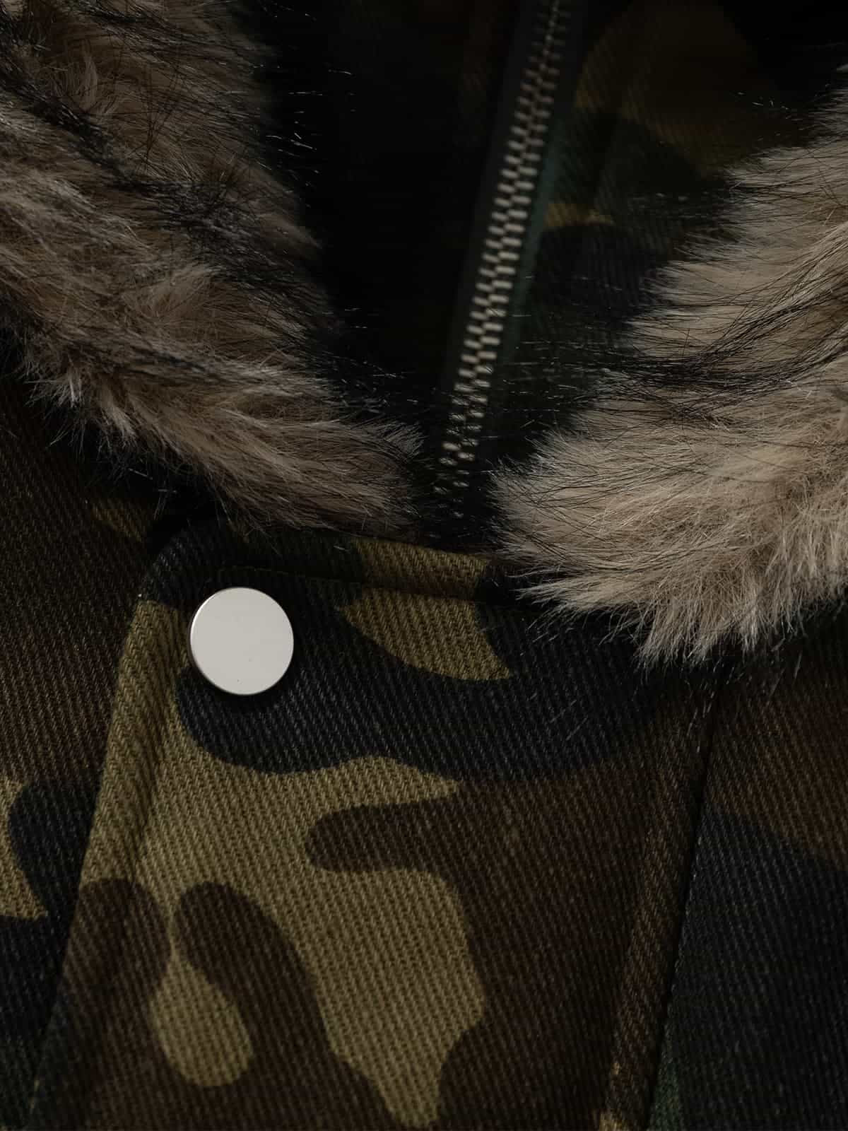 Winter-Ready Corduroy Jacket with Faux Fur Trim for Men