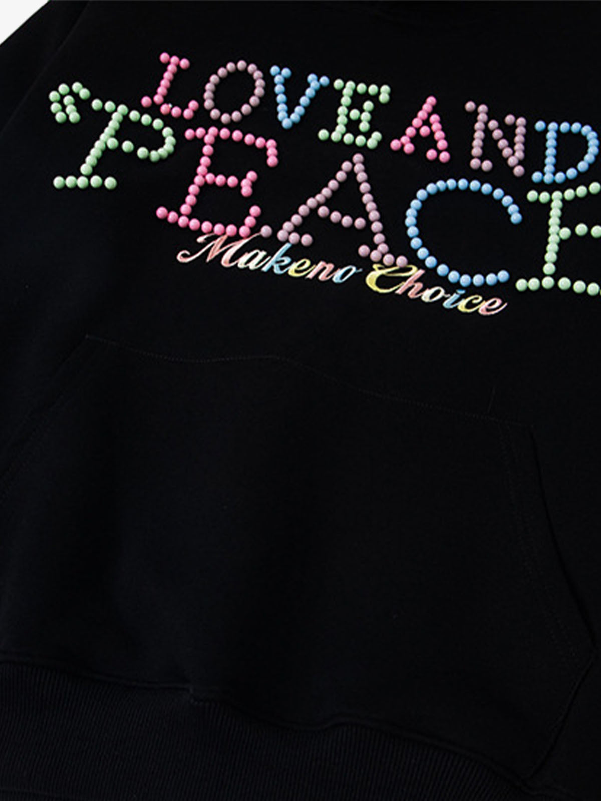 Stylish Hoodie with Embellished "Love and Peace" Design for Everyday Wear