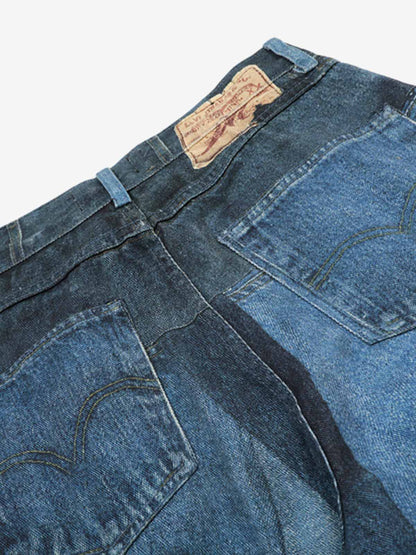 Patchwork Wide-Leg Jeans with Unique Design for Fashion Lovers