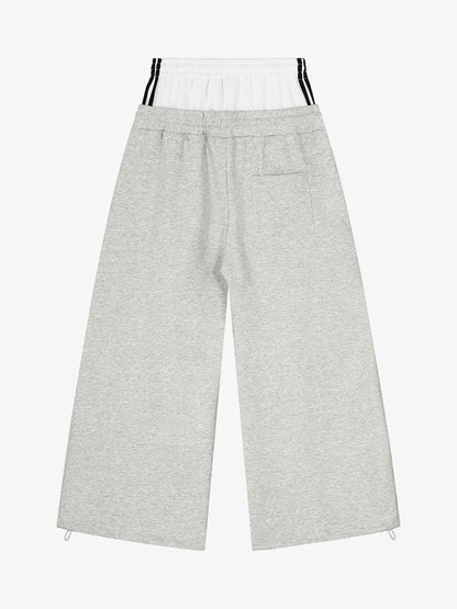 Stylish Wide-Leg Trousers with Contrast Waistband for Everyday Wear